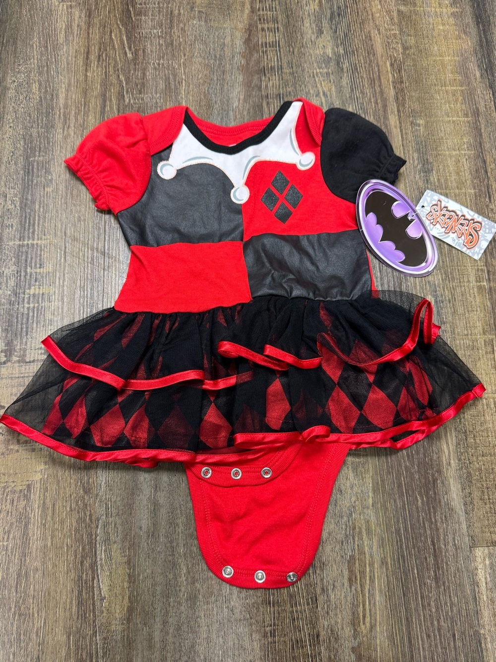DC Comics Harley Quinn Red and Black Infant Dress Costume 0-6 Mos